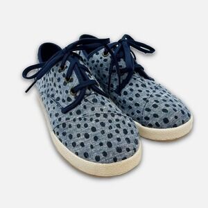 TOMS Youth Paseo Sneaker Cornflower Slub Chambray Dots - Size 2